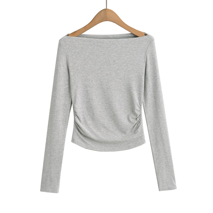Dame elegant langærmet shirt med flæse detaljer Stilla
