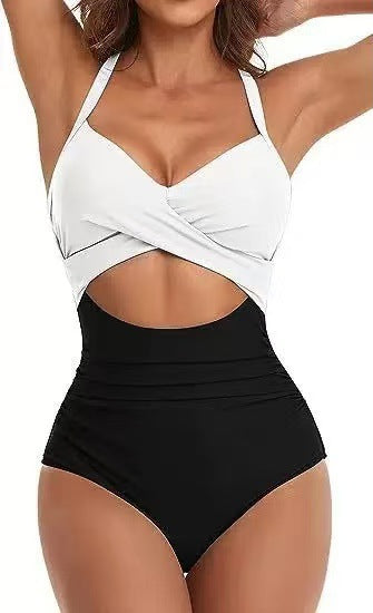 Dame Én-delt Bikini med moderigtig Cut-Out og Dyreprint Skovae