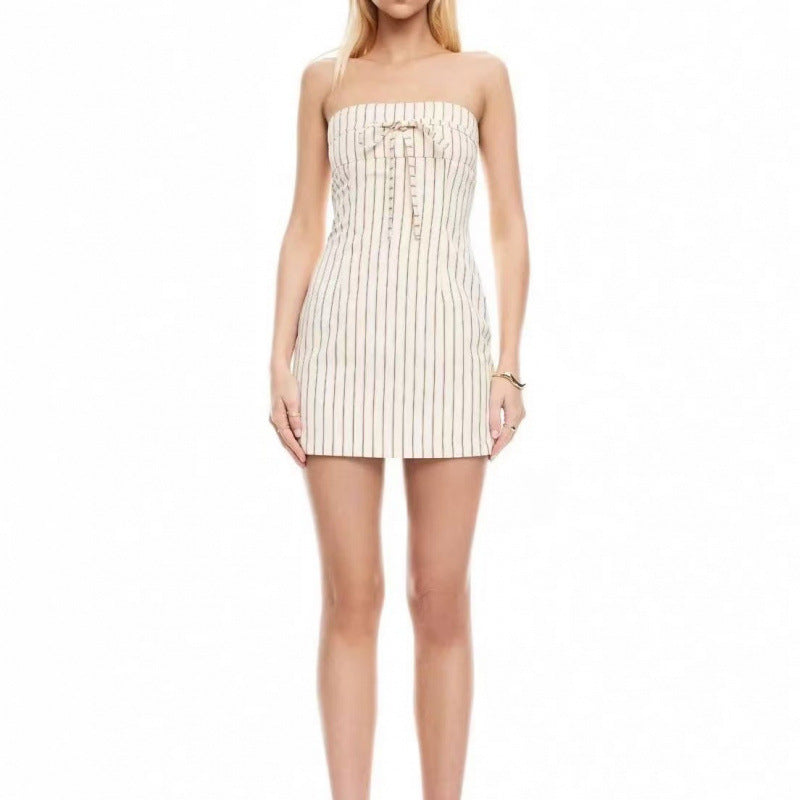 Dame Stropeløs Floral Broderet Mini Kjole Stilla