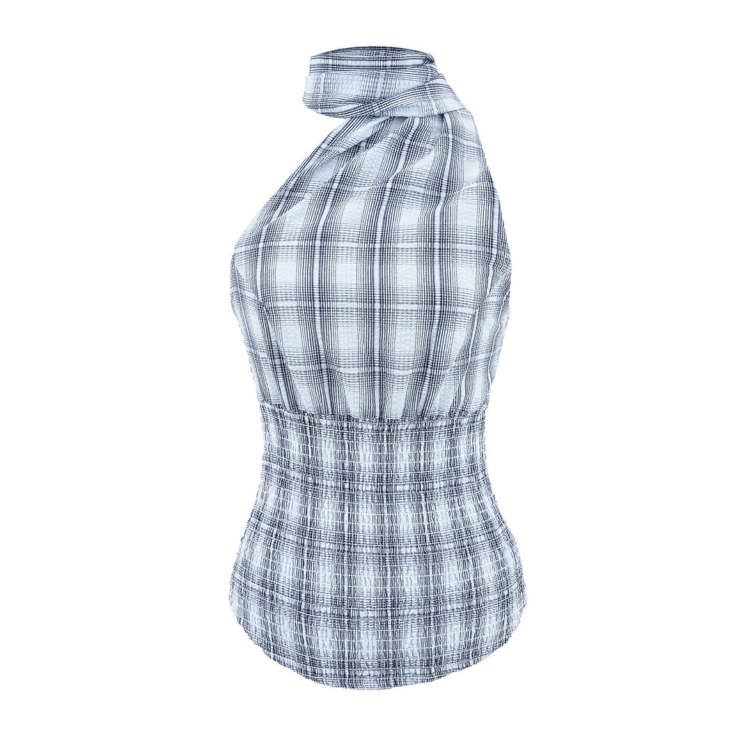 Dame asymmetrisk top med elegant knudedetalje og raffineret strukturdesign Stilla