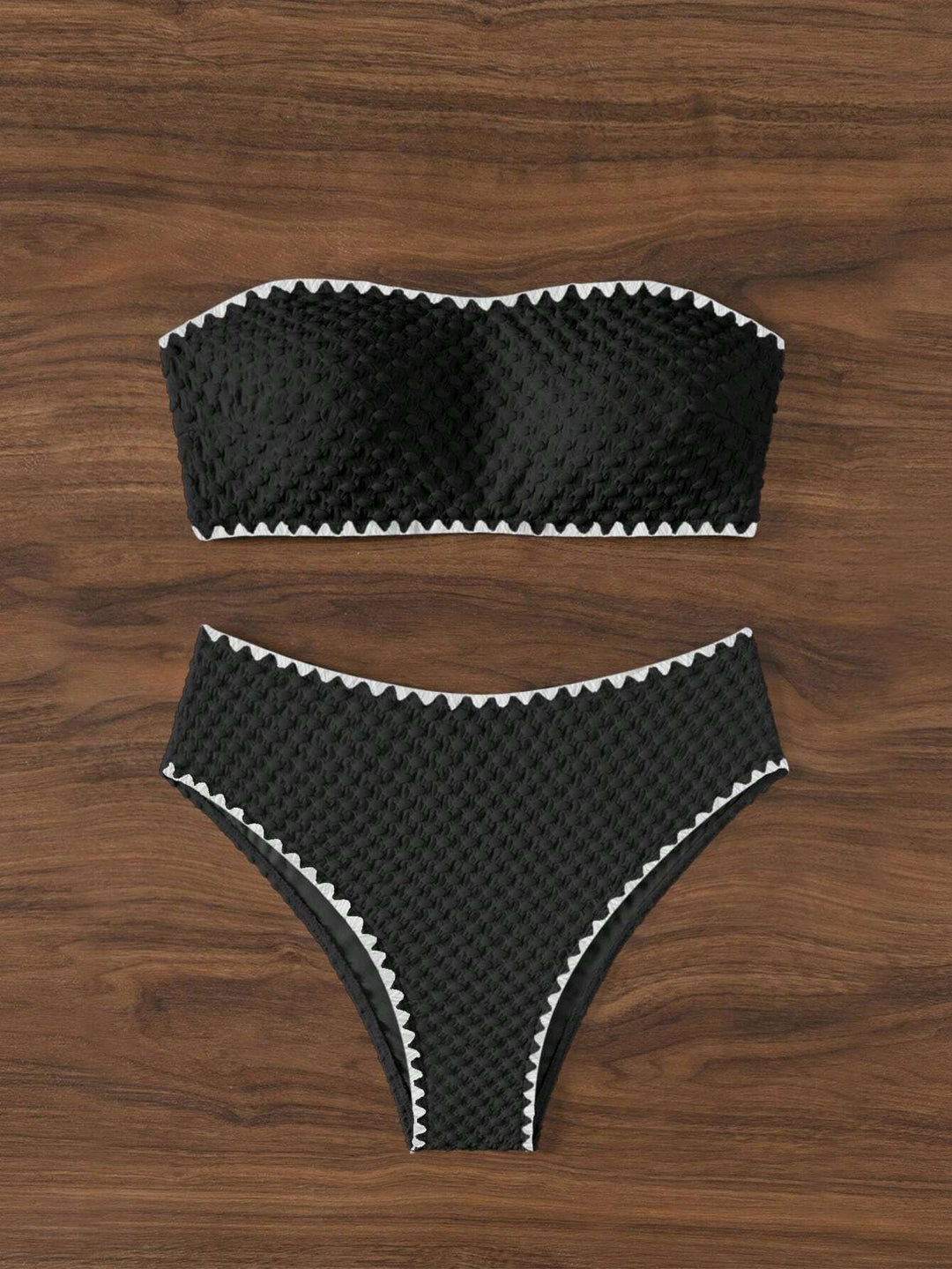 Dame bandeau-bikini med struktureret overflade Skovae