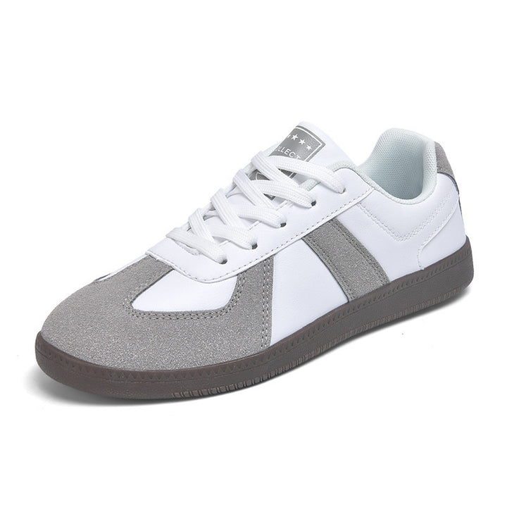 Unisex nan urbaner Tennis-Sneaker med velourslæder-overlays, polstret hælkant og vulkaniseret gummisål Skovae