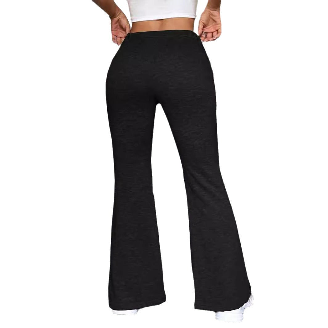 Dame Sporty Flared Bukser med justerbar linning Stilla