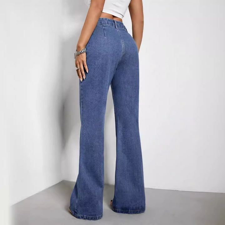 Kvindernes løse højtaljede jeans med sidelommer og afslappet pasform Stilla