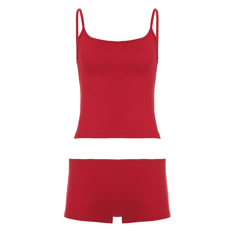 Damen bequemes Tanktop und Shorts-Set Skovae