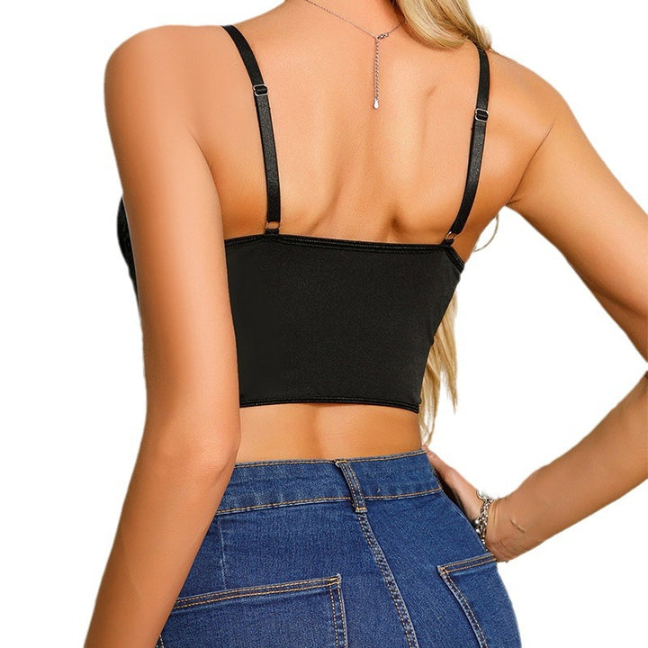 Dame spids-bustier i korset-stil med elegante detaljer Stilla