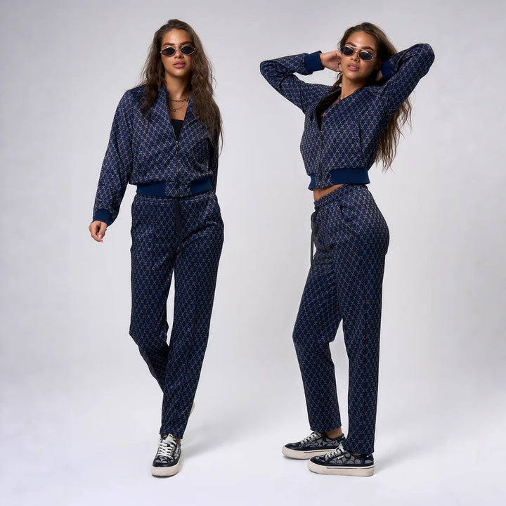 Kvinders sporty loungewear sæt med hættejakke og løse joggingbukser Skovae