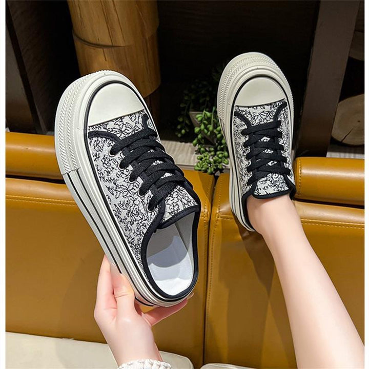 Dame Chunky Sneakers-Pantoletten i moderigtigt design med høj plateau Stilla