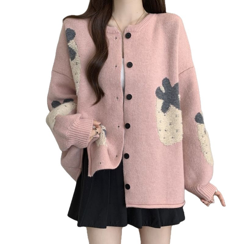 Kvinders cardigan med blomsterprint Stilla
