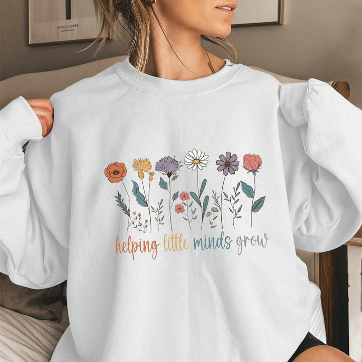Kvinders sweatshirt med voluminøse ærmer og motiverende blomsterprint Stilla