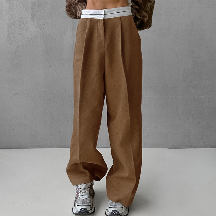 Dame Behagelig bred Bukser med flot Satinbånd Stilla
