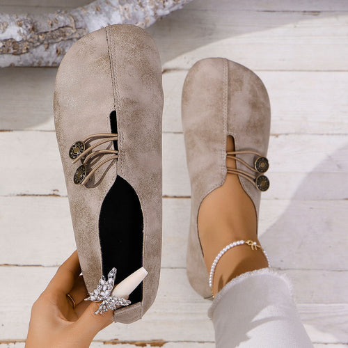 Dame loafers med mode slip-design og dekorative knapdetaljer Stilla