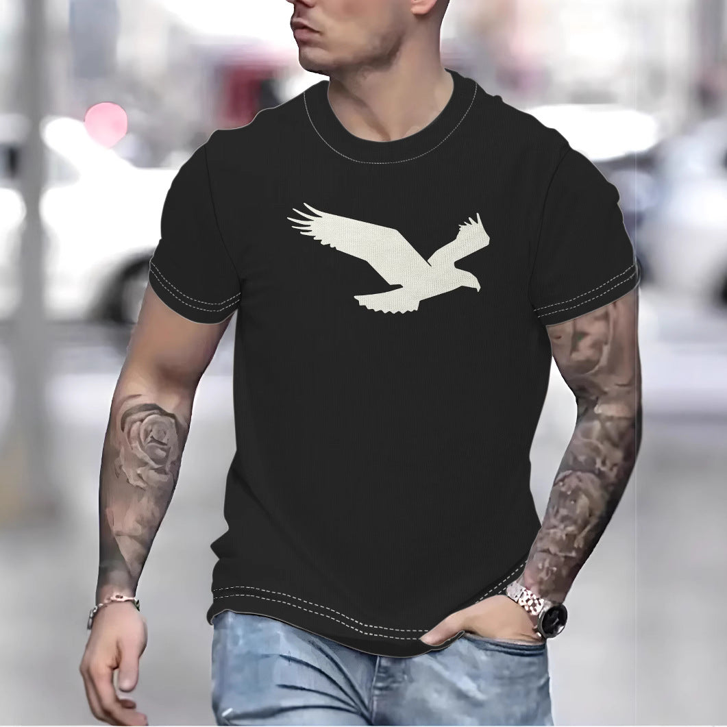 Herre T-shirt med stilfuldt ørnedesign og blødt bomuldsstof Stilla