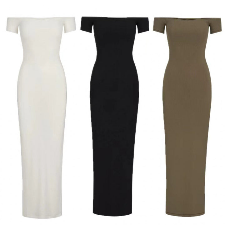 Dame Off-Shoulder Bodycon Maxi Kjole Stilla