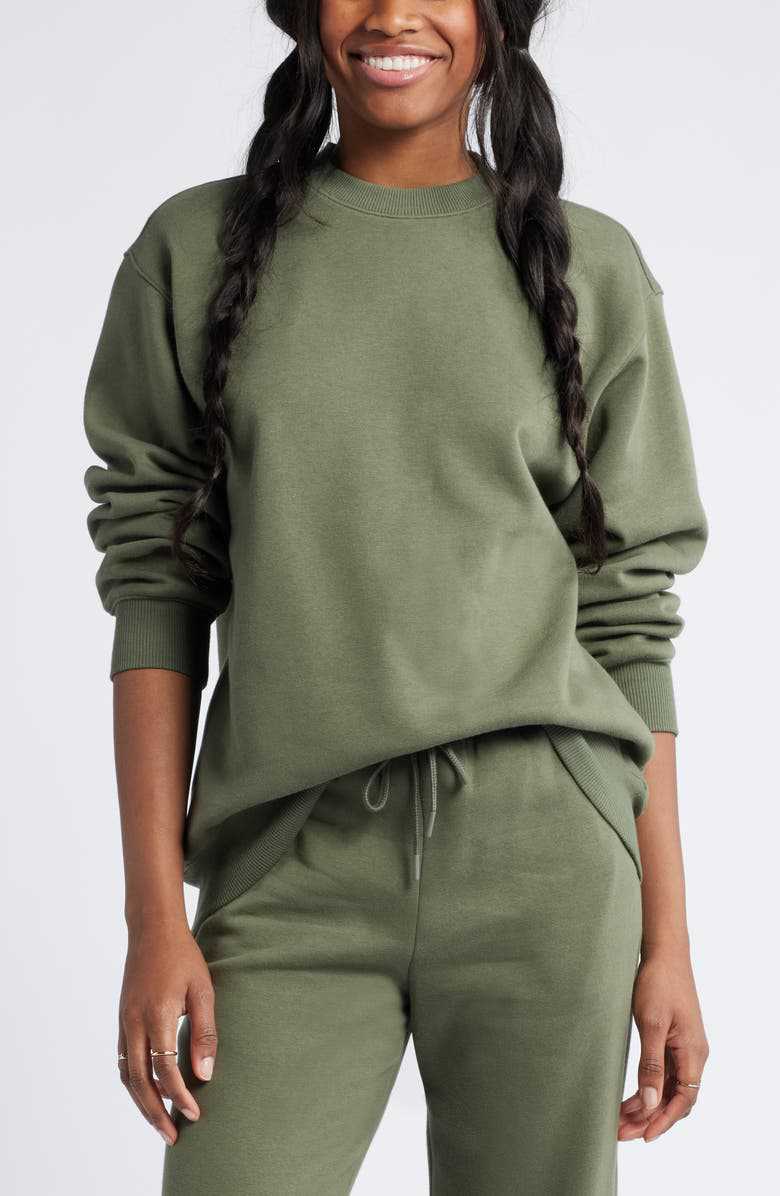 Dame afslappet sweatshirt med klassisk rund halsudskæring Stilla