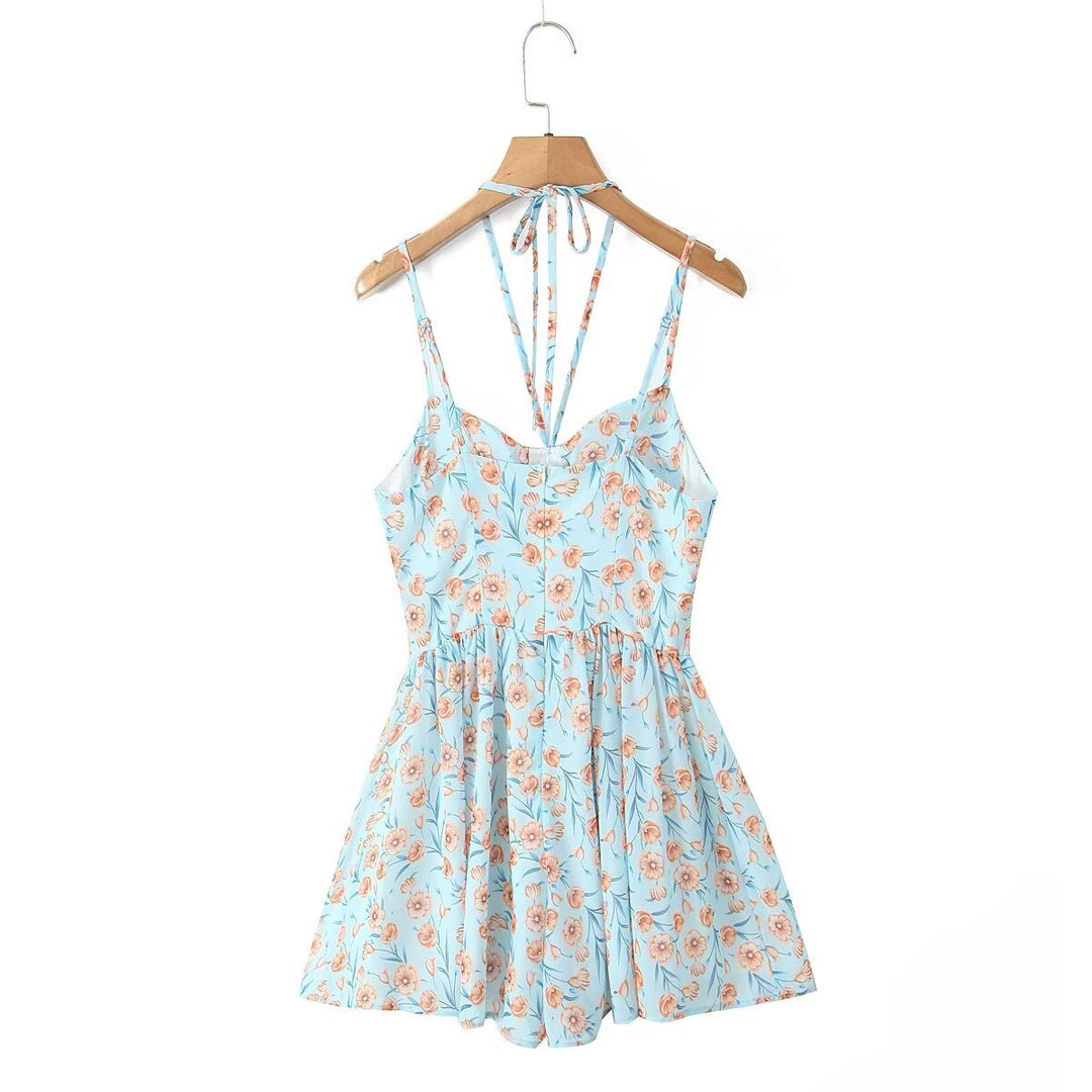 Dame Playsuit med blomsterprint og justerbare stropper Stilla