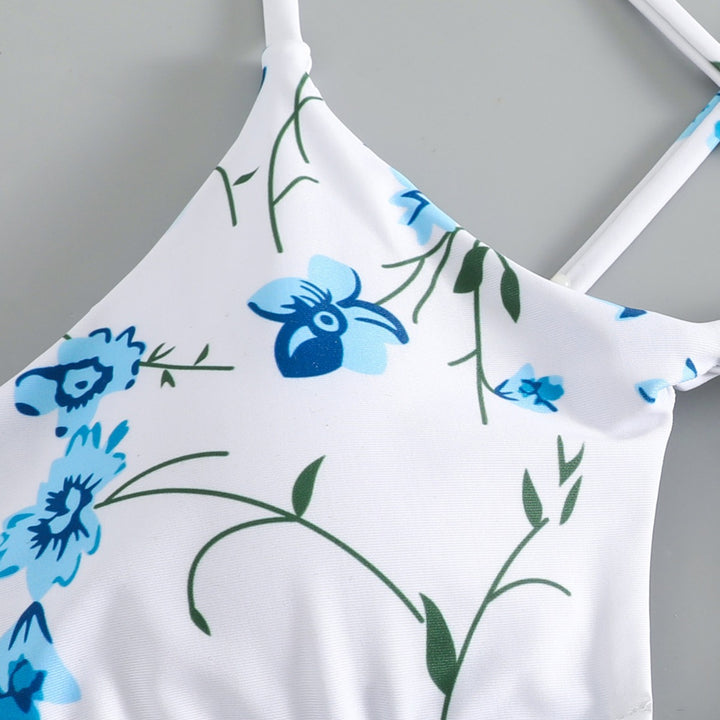 Dame bikinisæt med justerbare stropper og blomsterprint Skovae