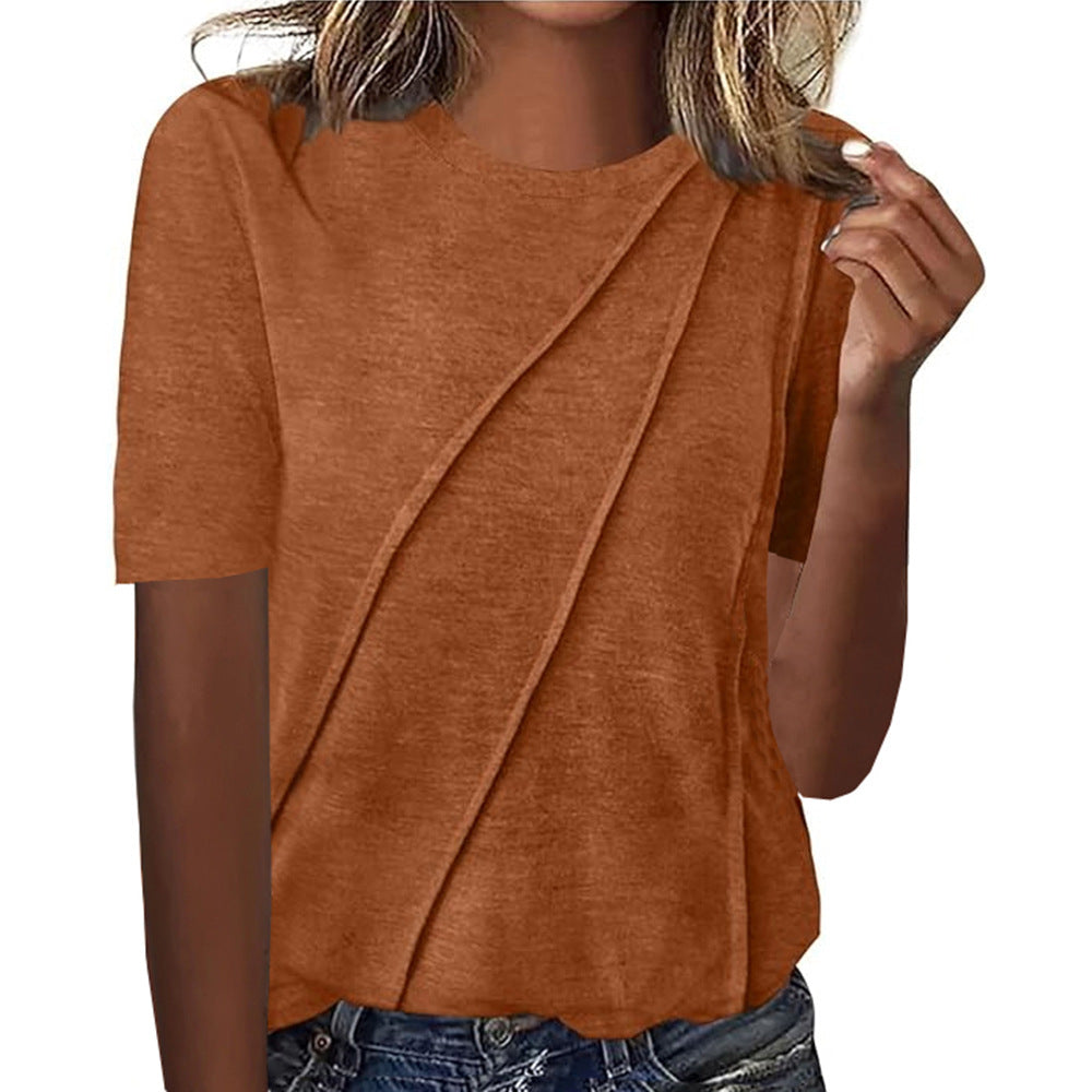 Dame T-shirt med stilfuld drapering Stilla