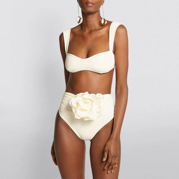 Dame Elegant Bikini skåret med blomsterdetalje Skovae