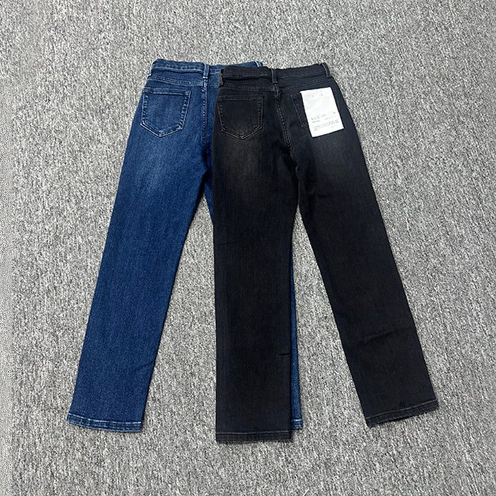 Dame klassiske, figursyede denim-bukser med høj talje og minimalistiske detaljer Stilla