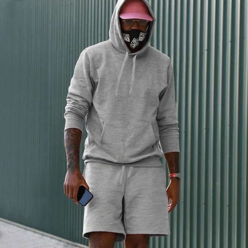 Herrer sporty hoodie og shorts sæt Stilla