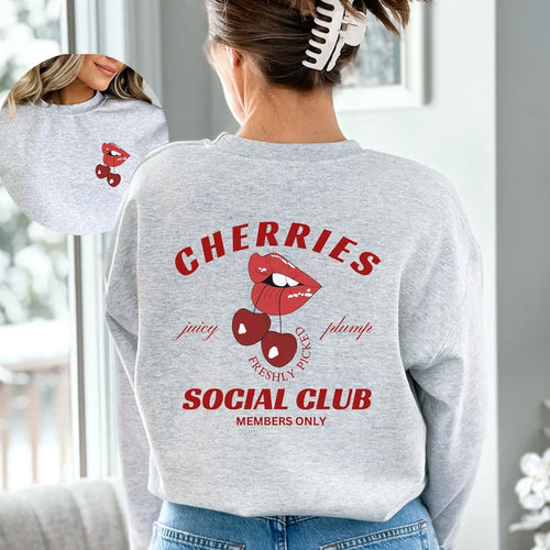 Kvinders sweatshirt med kreativt frugt- og munddesign Stilla