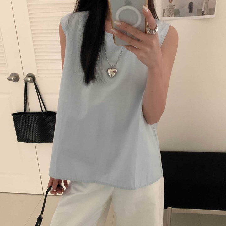 Dame Relaxed Fit Oversized Bomulds tanktop Stilla
