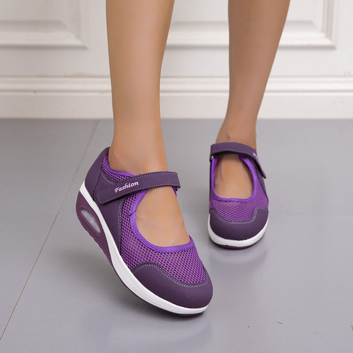 Dame Komfortable Slip-On Sneakers med åndbar netstruktur Stilla
