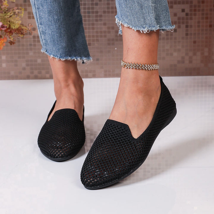 Dame Åndbare Slip-On Ballerinaer med åndbart Mesh-Overmateriale Stilla