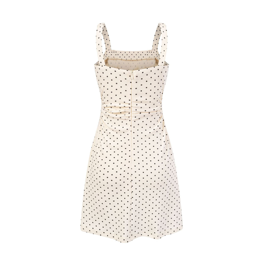 Dame Spaghetti-båndkjole med punktuelt design og elegant snit Stilla