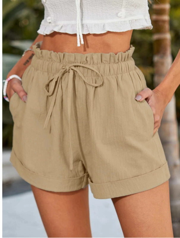 Dame komfortable fritidsshorts med elastisk talje og sidelommer Stilla