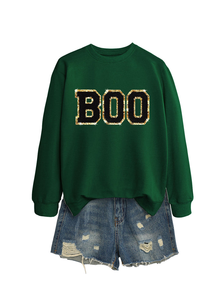 Dame sweatshirt med glitrende print Stilla