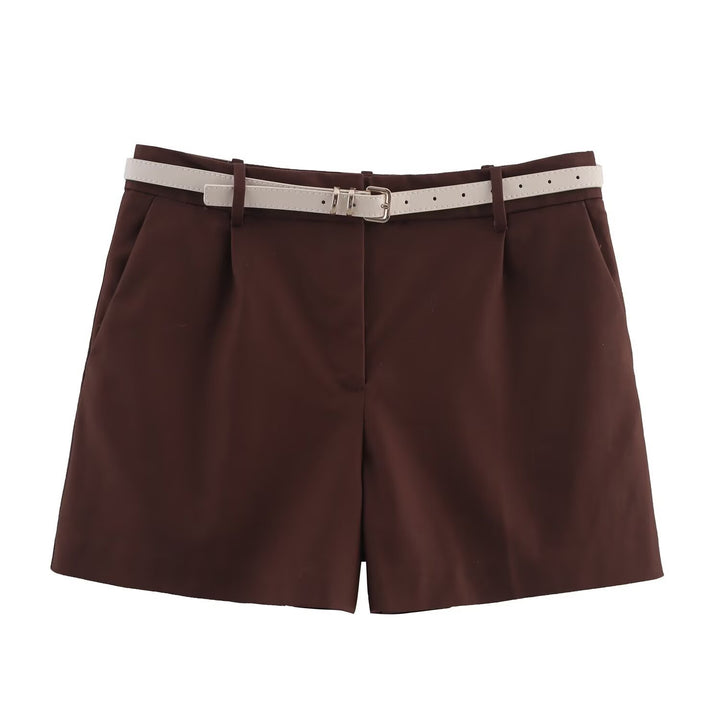 Dame elegante shorts med praktisk bælte Skovae