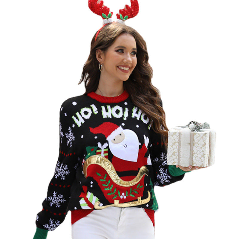 Dame juler sweatshirt med festligt Santa-motiv og legende accenter Stilla