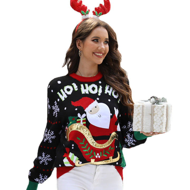 Dame juler sweatshirt med festligt Santa-motiv og legende accenter Stilla
