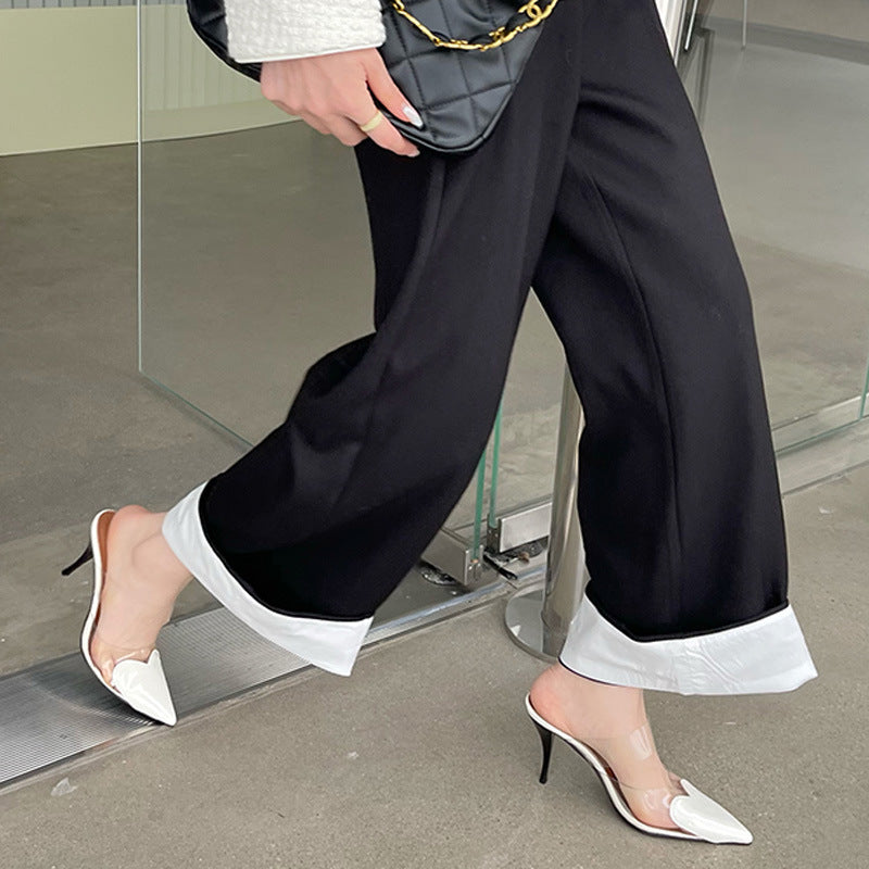 Dame Slingback Hæle med gennemsigtige remme og elegant spids tå Stilla