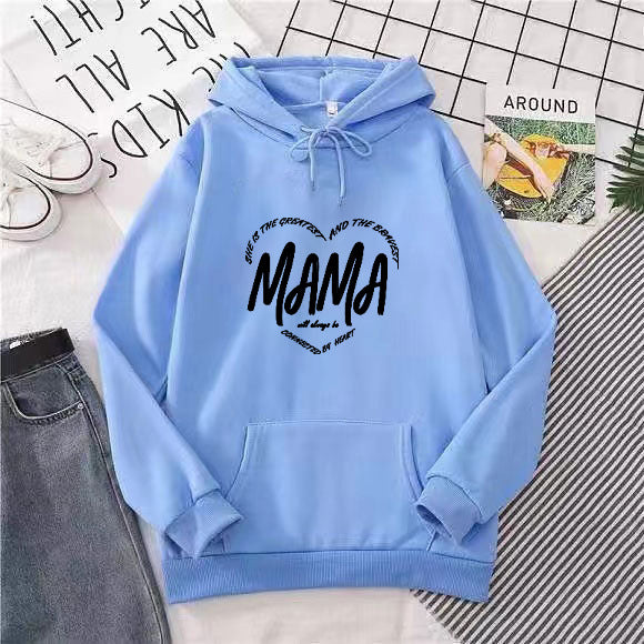 Kvindernes hætte sweatshirt med kreativ mama motiv Skovae