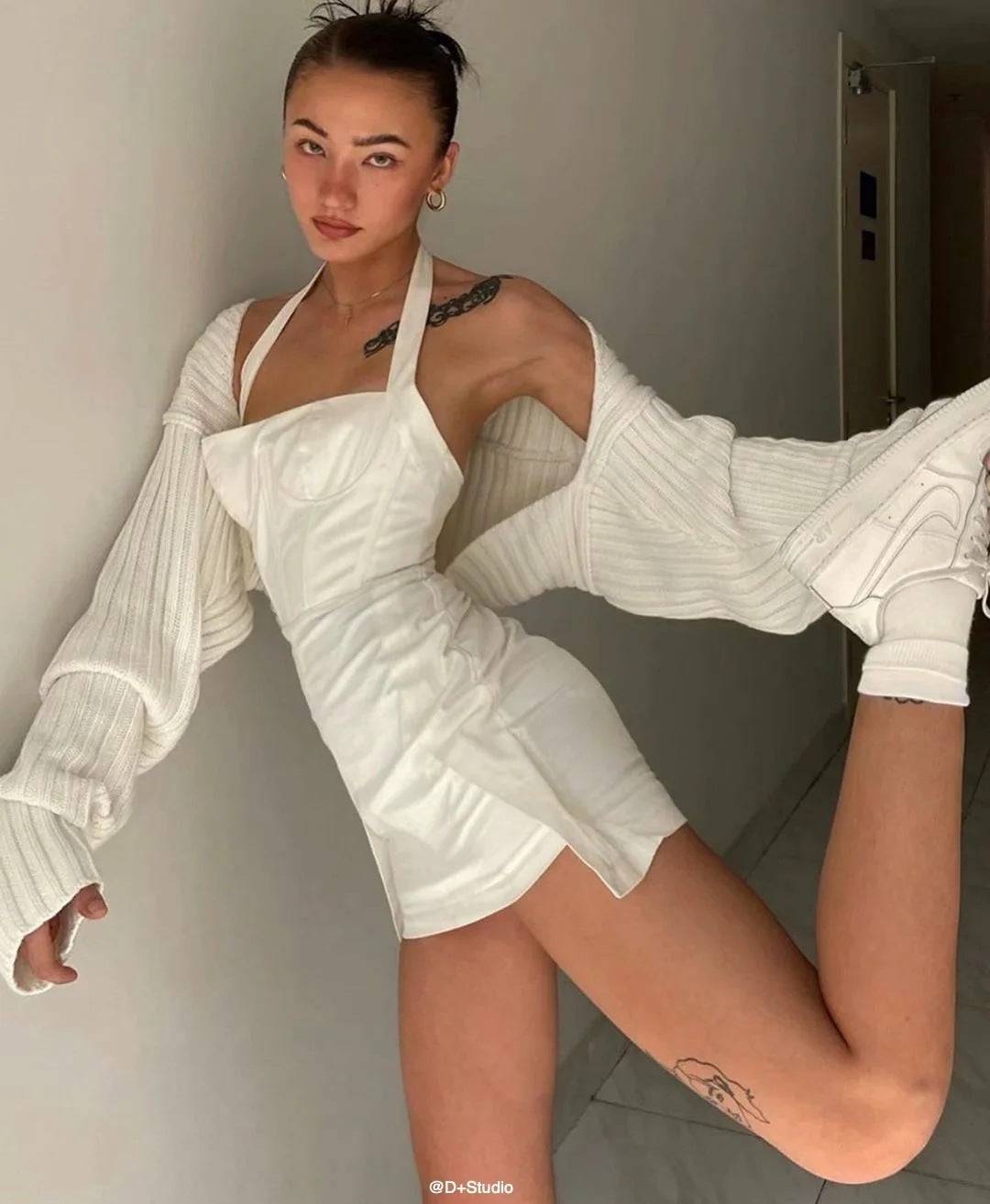 Dame Crop-Top i komfortabel ribstrik Stilla