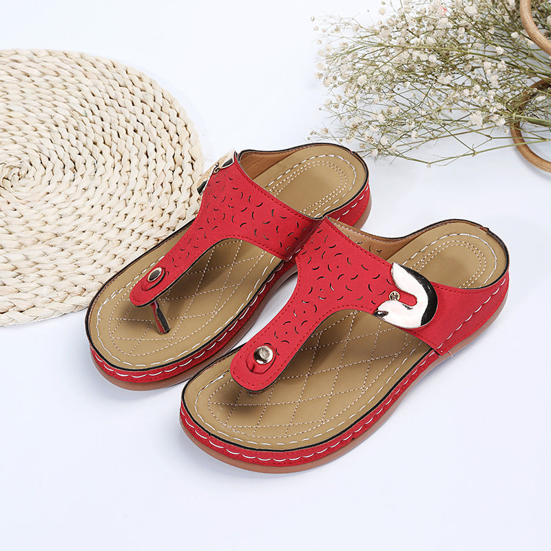 Damer Behagelig Tåsplit sandal med justerbar rem og polstret sål Stilla