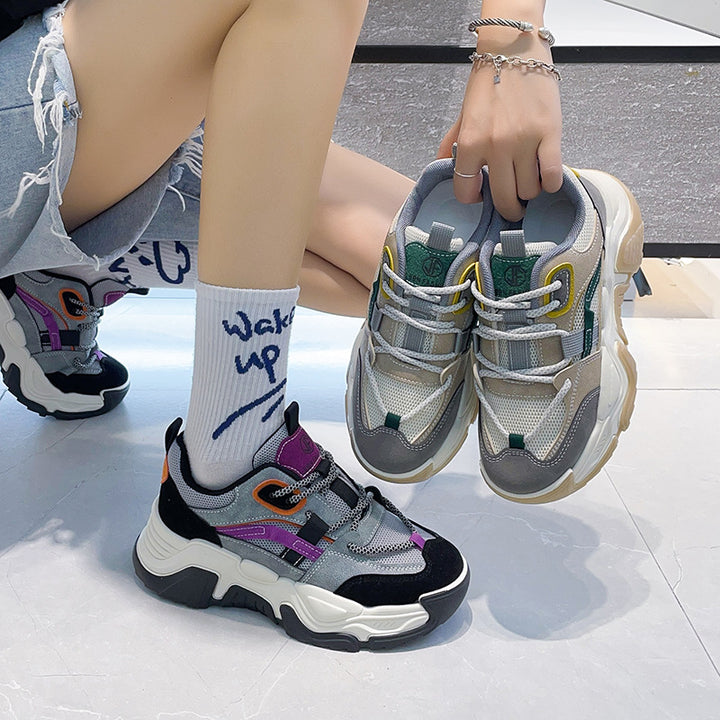 Dame Chunky Sneakers med åndbart overmateriale og dæmpende sål Stilla