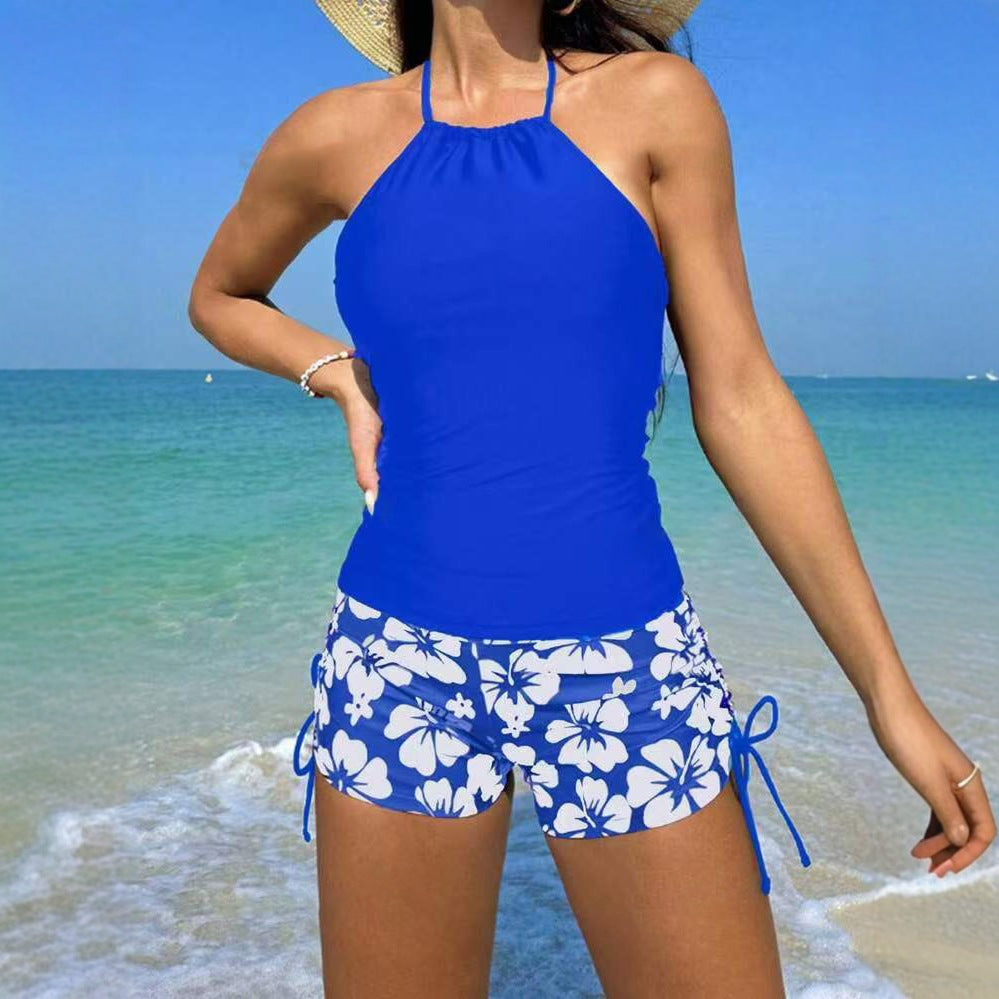 Dame Tankini med justerbare stropper og blomstrede shorts Stilla