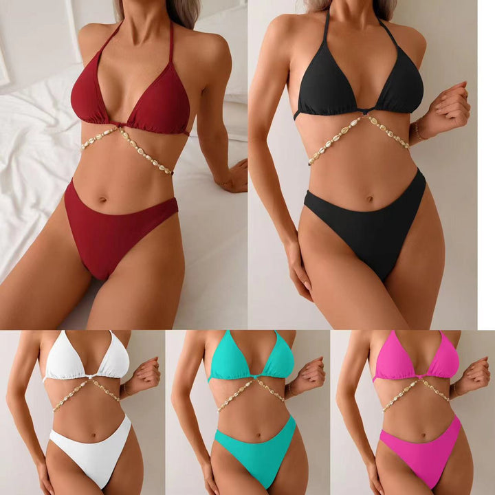 Dame Bikinisæt med elegant muslingedekoration Skovae