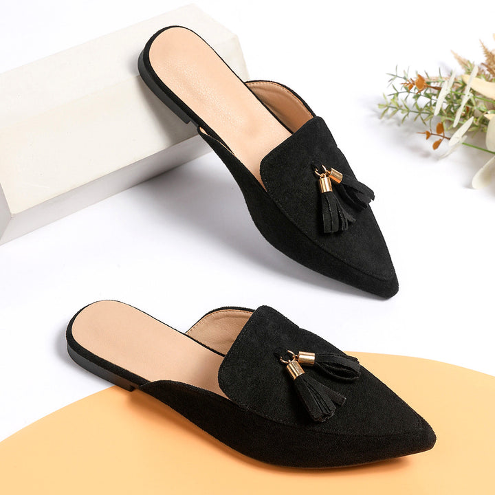 Dame Slip-On Mules med elegant kvastdekoration og komfortabel indersål Stilla