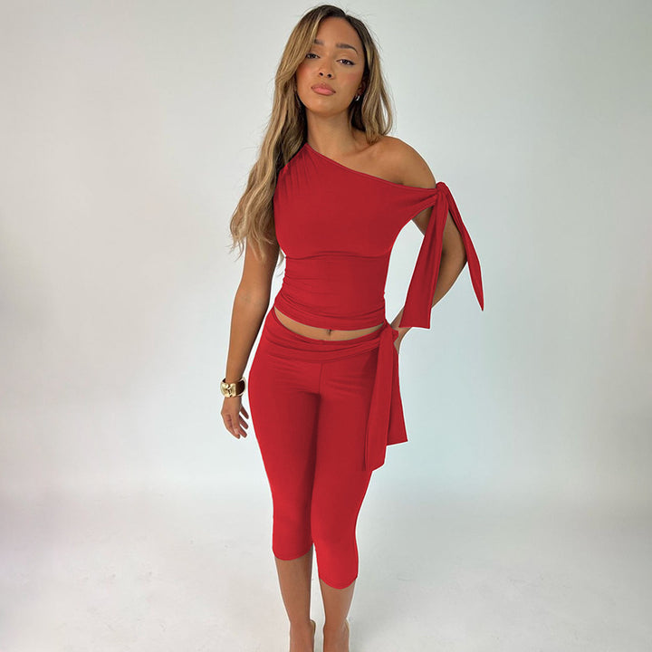 Dame Ensidig Jumpsuit med eksklusive Draperinger Skovae