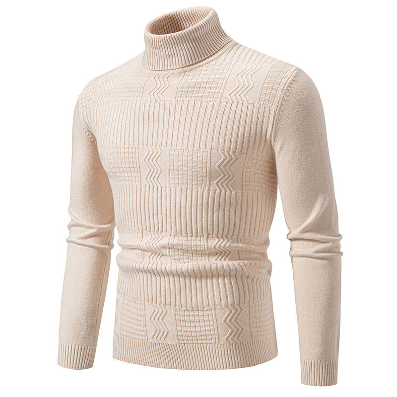 Herrer rullekrave sweater med strukturelt design Stilla