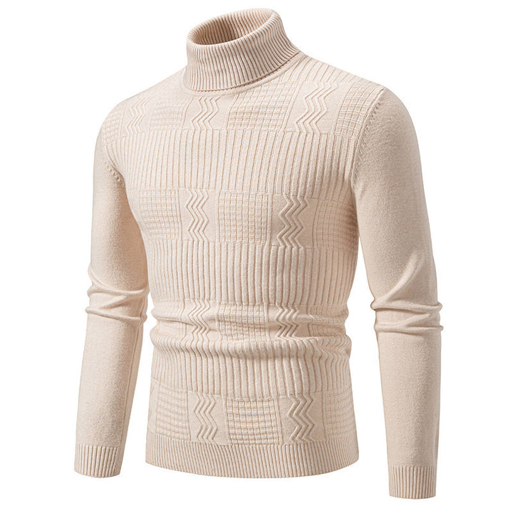 Herrer rullekrave sweater med strukturelt design Stilla