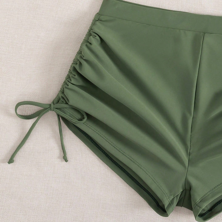 Dame Sporty Bikini med rynkede shorts Skovae