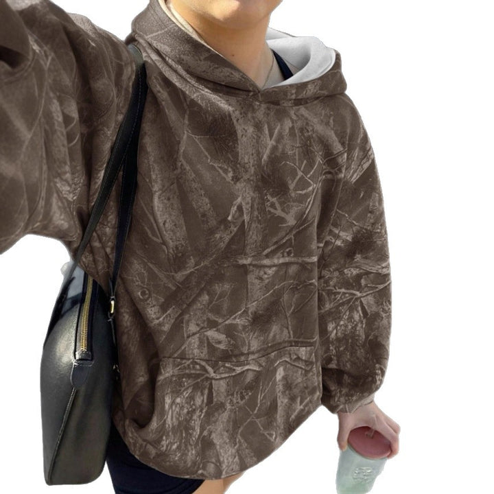 Kvinders afslappede hoodie med camouflage mønster Stilla