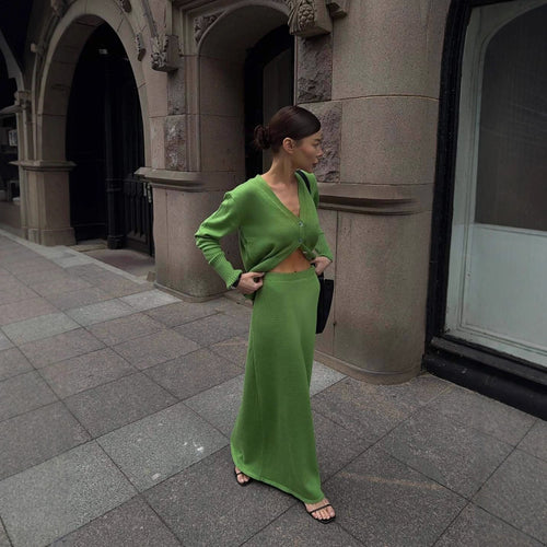 Kvinders strikkjole med hyggelig cardigan-overdel Stilla