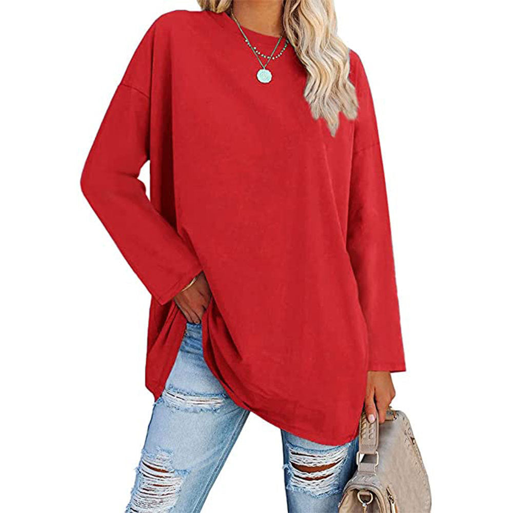Dame Oversized Langærmet T-shirt med afslappet snit Stilla